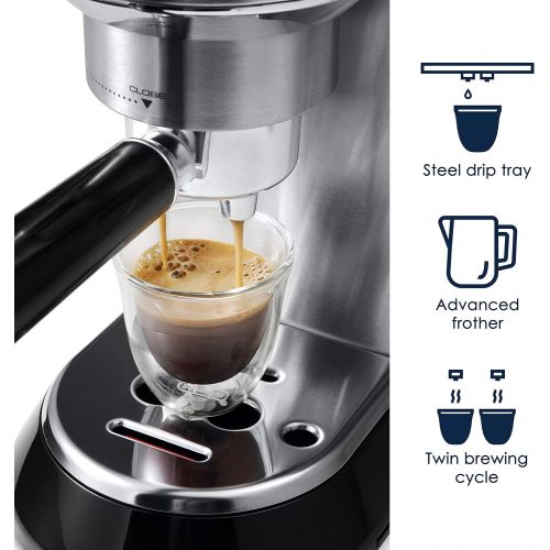  Amazon Renewed Delonghi EC680M DEDICA 15-Bar Pump Espresso Machine, Stainless Steel (Renewed)