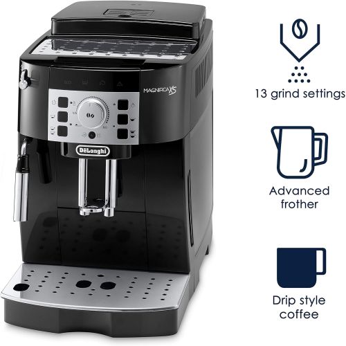  Amazon Renewed DeLonghi ECAM22110B-X ECAM22110B Super Automatic Espresso, Latte and Cappuccino Machine, Black (Renewed)