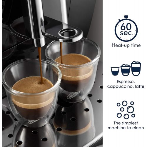  Amazon Renewed DeLonghi ECAM22110B-X ECAM22110B Super Automatic Espresso, Latte and Cappuccino Machine, Black (Renewed)