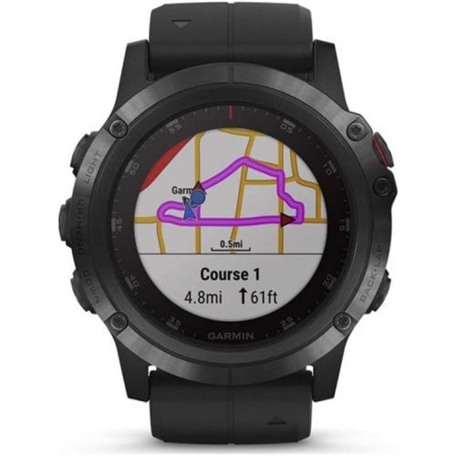  [아마존베스트]Amazon Renewed Garmin fnix 5X Plus, Ultimate Multisport GPS Smartwatch, Features Color Topo Maps and Pulse Ox, Heart Rate Monitoring, Music and Pay, Black with Black Band (Renewed)