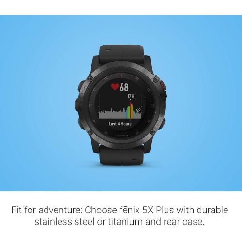  [아마존베스트]Amazon Renewed Garmin fnix 5X Plus, Ultimate Multisport GPS Smartwatch, Features Color Topo Maps and Pulse Ox, Heart Rate Monitoring, Music and Pay, Black with Black Band (Renewed)