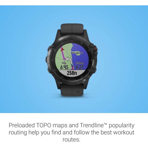  [아마존베스트]Amazon Renewed Garmin Fenix 5 Plus, Premium Multisport GPS Smartwatch, Features Color TOPO Maps, Heart Rate Monitoring, Music and Garmin Pay, Black with Black Band (Renewed)