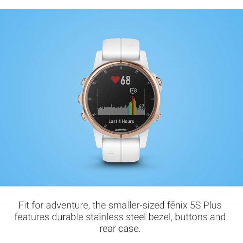 [아마존베스트]Amazon Renewed Garmin Fenix 5s Plus, Smaller-Sized Multisport GPS Smartwatch, Features Color TOPO Maps, Heart Rate Monitoring, Music and Garmin Pay, White/Rose Gold (Renewed)
