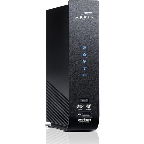  [아마존베스트]Amazon Renewed ARRIS SURFboard (24x8) DOCSIS 3.0 Cable Modem Plus AC2350 Dual Band Wi-Fi Router, approved for Cox, Spectrum, Xfinity & more (SBG7400AC2-RB) Black, Max Download Plan: 600 Mbps