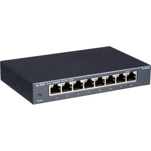  [아마존베스트]Amazon Renewed TP-Link 8 Port Gigabit Ethernet Network Switch | Ethernet Splitter | Sturdy Metal w/ Shielded Ports | Plug-and-Play | Traffic Optimization | Unmanaged (TL-SG108) (Renewed)