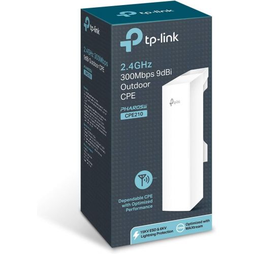  [아마존베스트]Amazon Renewed TP-Link Long Range Outdoor Wifi Transmitter  2.4GHz, 300Mbps, High Gain Mimo Antenna, 5km+ Point to Point Wireless Transmission, Poe Powered W/ Poe Adapter Included, Wisp Modes (C