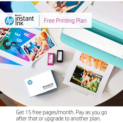  [아마존베스트]Amazon Renewed HP DeskJet 3755 Compact All-in-One Wireless Printer with Mobile Printing, HP Instant Ink & Amazon Dash Replenishment ready - Blue Accent (J9V90A) (Renewed)