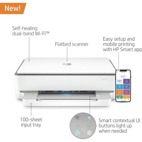  [아마존베스트]Amazon Renewed HP ENVY 6055 Wireless All-in-One Printer | Mobile Print, Scan & Copy (5SE16A) (Renewed)