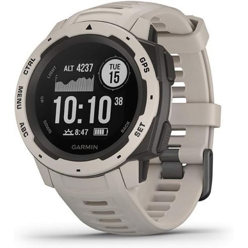  Amazon Renewed Garmin 010-02064-01 Instinct, Rugged Outdoor Watch with GPS, Features GLONASS and Galileo, Heart Rate Monitoring and 3-axis Compass, Tundra, 1.27 inches (Renewed)