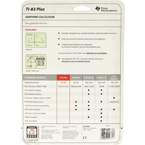  Amazon Renewed Texas Instruments TI-83 Plus Graphing Calculator (Renewed)