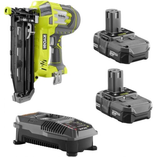  [아마존베스트]Amazon Renewed Ryobi 18v Airstrike 16-Gauge 3/4-2-1/2in Cordless Nailer P325 + P118 Charger & (2) P102 Batteries (Renewed)