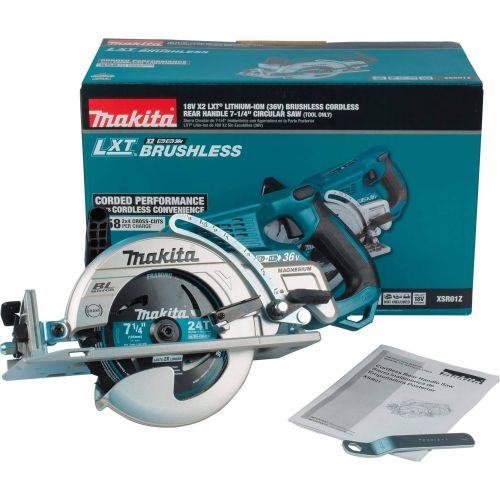  Amazon Renewed Makita XSR01Z 18V X2 LXT Lithium-Ion 36V Brushless Cordless Rear Handle 7-1/4 Circular Saw, Tool Only (Renewed)