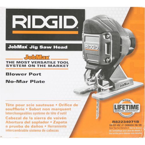  Amazon Renewed Ridgid R82234071B Compact Jig Saw Head for Job Max Multi Tools with Onboard Blower Port and Tool-Free Blade Changing System (Tool Head Only, Job Max Not Included) (Renewed)