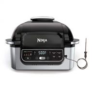 [아마존베스트]Amazon Renewed Ninja Foodi Pro 5-in-1 Integrated Smart Probe and Cyclonic Technology Indoor Grill, Air Fryer, Roast, Bake, Dehydrate (AG400), 10 X 10, Black and Silver (Renewed)