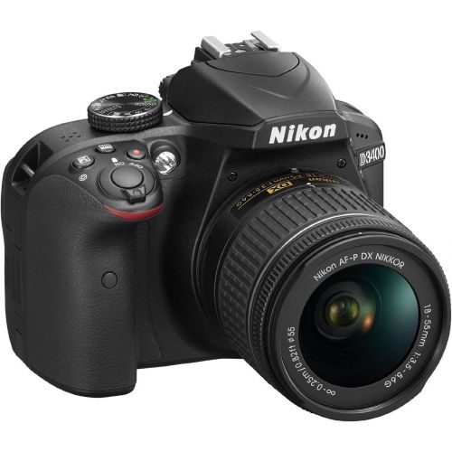  Nikon D3400 DSLR Camera wAF-P DX NIKKOR 18-55mm f3.5-5.6G VR Lens - Black (Certified Refurbished)