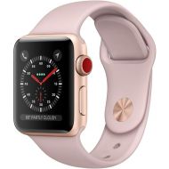 Apple Watch Series 3 38mm Smartwatch (GPS + Cellular, Gold Aluminum Case, Pink Sand Sport Loop Band) MQJU2LLA (Certified Refurbished)