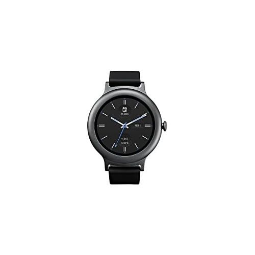  LG W270 Smartwatch Stainless Steel w Leather Band - Titanium, Black (Certified Refurbished)