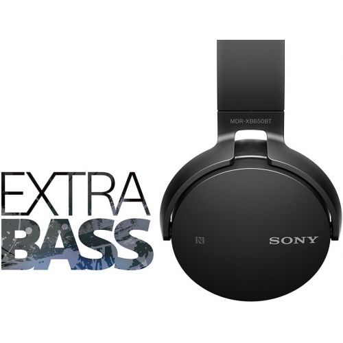 소니 Sony MDR-XB650BTB Extra Bass Bluetooth NFC Wireless Headphones - Black (Certified Refurbished)