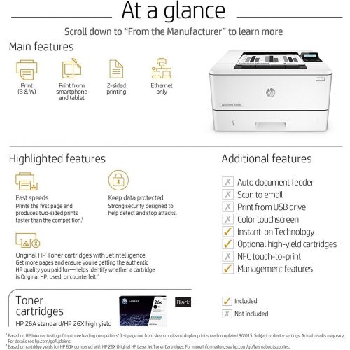 에이치피 HP LaserJet Pro M402dn Monochrome Printer, Amazon Dash Replenishment ready (C5F94A) (Certified Refurbished)