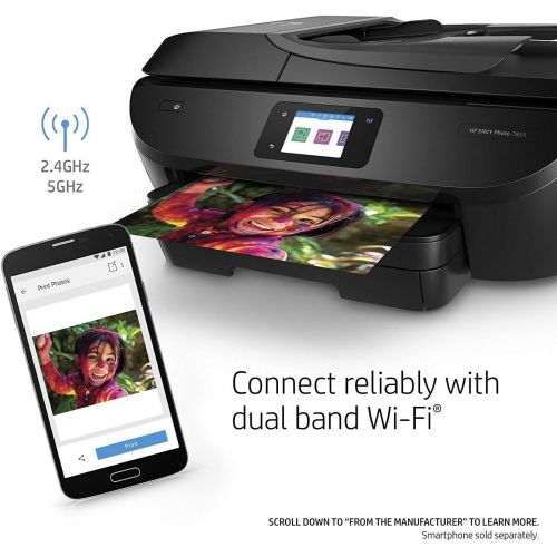 에이치피 HP ENVY Photo 7855 All in One Photo Printer with Wireless Printing, Instant Ink ready (K7R96A) (Certified Refurbished)