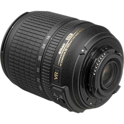  Nikon AF-S DX NIKKOR 18-105mm f3.5-5.6G ED VR Lens (Certified Refurbished) 5PC Accessory Bundle  Includes 3 Piece Filter Kit (UV + CPL + FLD) + More