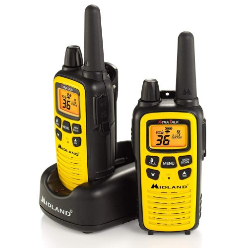  Amazon Renewed Midland - LXT630VP3, 36 Channel FRS Two-Way Radio - Up to 30 Mile Range Walkie Talkie, 121 Privacy Codes, NOAA Weather Scan + Alert (Pair Pack) (Yellow/Black) (Renewed)