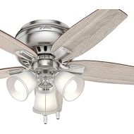 Amazon Renewed Hunter 42 in. Low Profile Ceiling Fan with LED Light in Brushed Nickel (Renewed)
