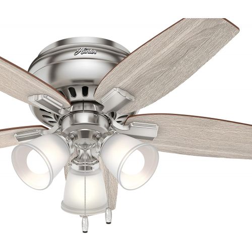  Amazon Renewed Hunter 42 in. Low Profile Ceiling Fan with LED Light in Brushed Nickel (Renewed)