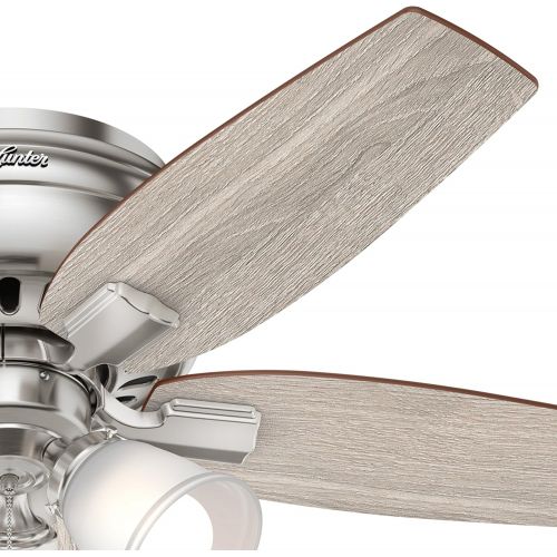  Amazon Renewed Hunter 42 in. Low Profile Ceiling Fan with LED Light in Brushed Nickel (Renewed)