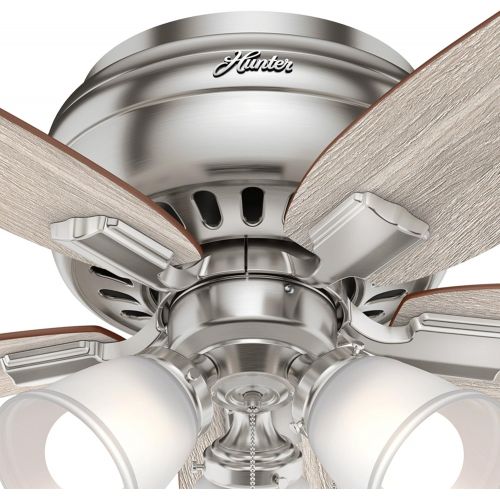  Amazon Renewed Hunter 42 in. Low Profile Ceiling Fan with LED Light in Brushed Nickel (Renewed)