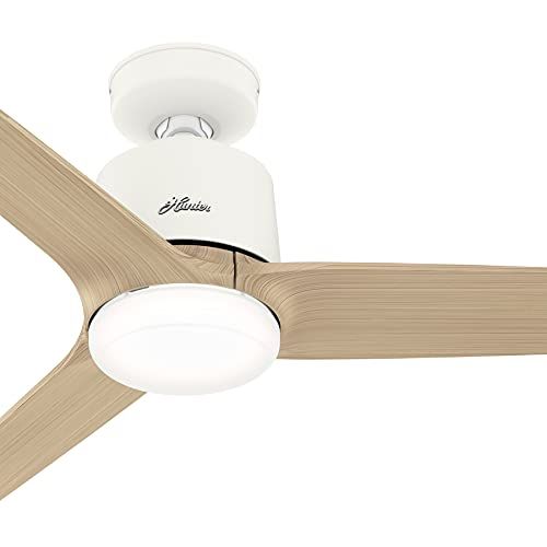  Amazon Renewed Hunter Fan 52 inch Casual Matte White Finish indoor Ceiling Fan with LED Light Kit and Remote Control (Renewed)