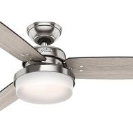 Amazon Renewed Hunter Fan 52 inch LED Ceiling Fan with Cased White Glass Light Kit, Brushed Nickel (Renewed)