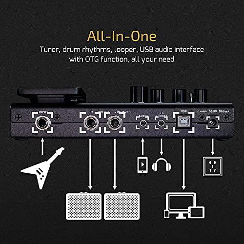  [아마존베스트]Guitar Multi Effects Processor with Pedal - Valeton GP-100 Pre-Effects Looper - User-Friendly Quality Tone Machine - Powerful HD Digital Modeling System - Over 140 Effect Selection