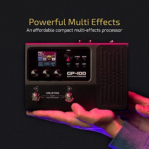  [아마존베스트]Guitar Multi Effects Processor with Pedal - Valeton GP-100 Pre-Effects Looper - User-Friendly Quality Tone Machine - Powerful HD Digital Modeling System - Over 140 Effect Selection