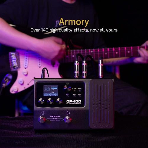  [아마존베스트]Guitar Multi Effects Processor with Pedal - Valeton GP-100 Pre-Effects Looper - User-Friendly Quality Tone Machine - Powerful HD Digital Modeling System - Over 140 Effect Selection