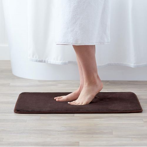  AmazonBasics Non-Slip Memory Foam Bath Mat 18 x 28, Dark Brown