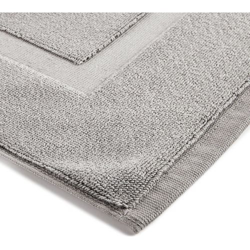  AmazonBasics Banded Bathroom Bath Rug Mat - 20 x 31 Inch, Grey