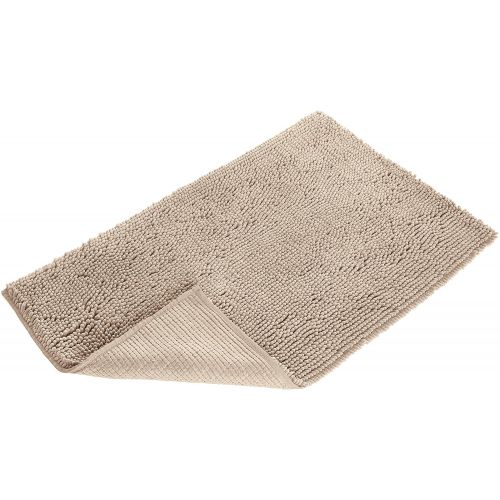  AmazonBasics Non-Slip Microfiber Shag Bath Rug, 21 x 34, Beige