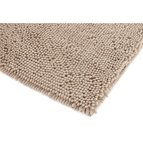  AmazonBasics Non-Slip Microfiber Shag Bath Rug, 21 x 34, Beige