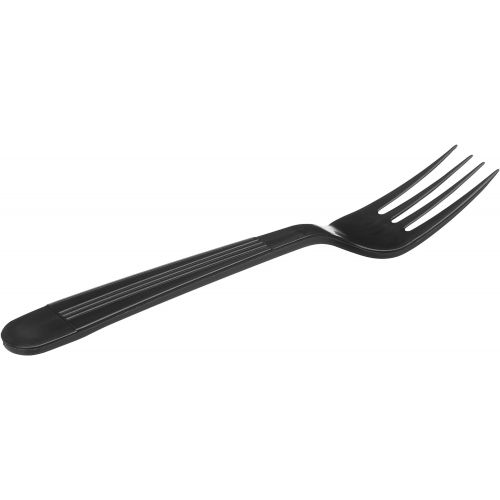  AmazonBasics Plastic Cutlery Fork, Heavy Weight, Black, 1000 Count