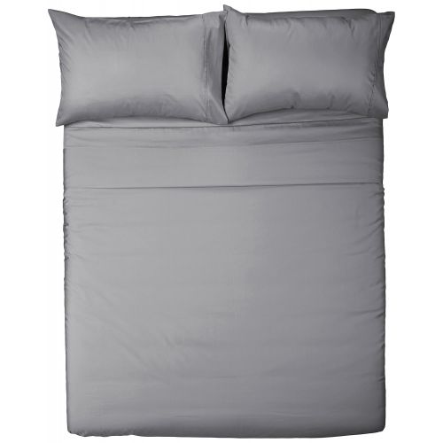  AmazonBasics 400 Thread Count Sheet Set, Full, Dark Gray