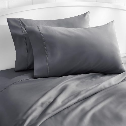  AmazonBasics 400 Thread Count Sheet Set, Full, Dark Gray