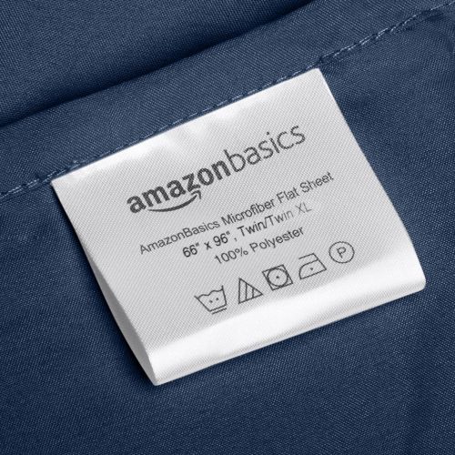  AmazonBasics Microfiber Sheet Set - Twin, Navy Blue, Ultra-Soft, Breathable