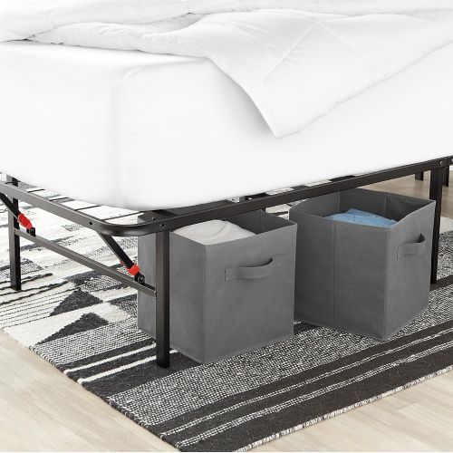  AmazonBasics Foldable Metal Platform Bed Frame for Under-Bed Storage - Tools-free Assembly, No Box Spring Needed - Full