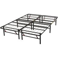 AmazonBasics Foldable Metal Platform Bed Frame for Under-Bed Storage - Tools-free Assembly, No Box Spring Needed - Queen