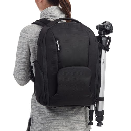  AmazonBasics DSLR Camera and Laptop Backpack Bag - 19 x 9 x 14 Inches, Black