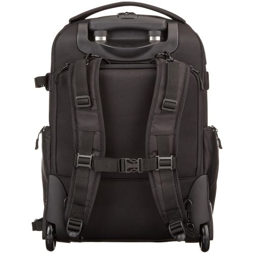 AmazonBasics Convertible Rolling Camera Backpack Bag - 15 x 22 x 10 Inches, Black