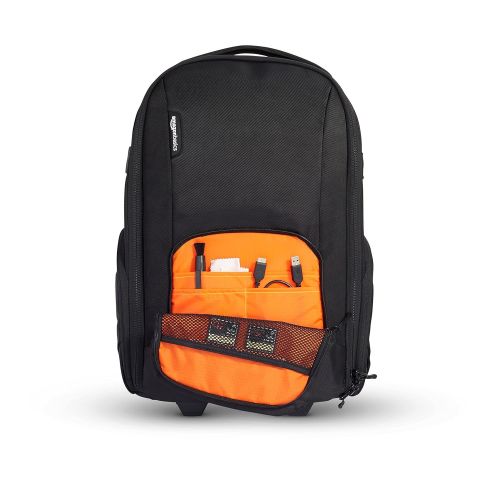  AmazonBasics Convertible Rolling Camera Backpack Bag - 15 x 22 x 10 Inches, Black