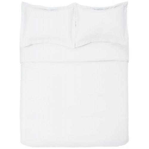  AmazonBasics Microfiber Duvet Cover and Pillow Sham Set - Twin / Twin XL, Bright White