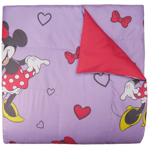  AmazonBasics by Disney Minnie Mouse Purple Love Comforter, Full